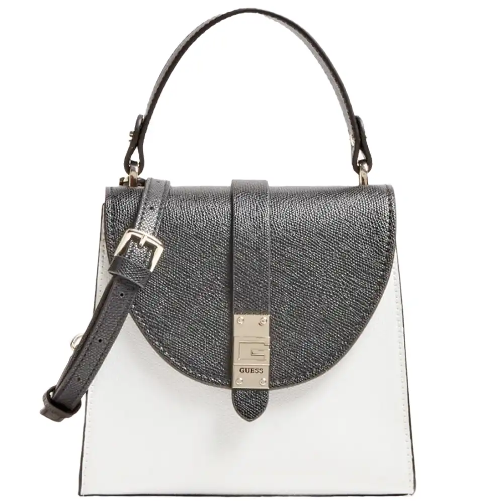 Sac a main femme Guess Nerea color block noir et blanc - ZESHOES