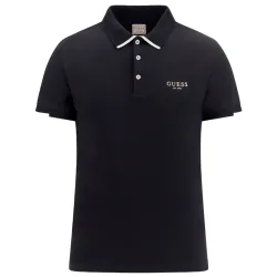 Polo manche courte Guess classic front logo Noir - ZESHOES