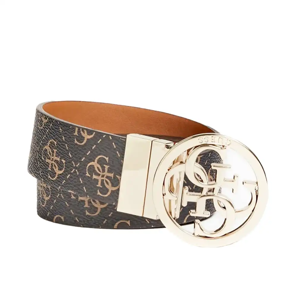 Ceinture femme Guess Noelle logo 4g Marron - ZESHOES