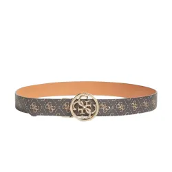 Ceinture femme Guess Noelle logo 4g Marron - ZESHOES