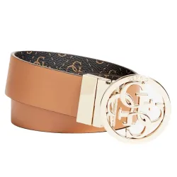 Ceinture femme Guess Noelle logo 4g Marron - ZESHOES