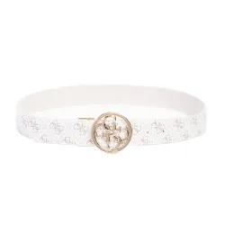 Ceinture femme Guess Noelle logo 4g Blanc - ZESHOES Ceinture femme Guess Noelle logo 4g Blanc - ZESHOES
