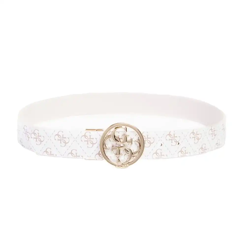 Ceinture femme Guess Noelle logo 4g Blanc - ZESHOES Ceinture femme Guess Noelle logo 4g Blanc - ZESHOES