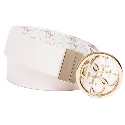 Ceinture femme Guess Noelle logo 4g Blanc - ZESHOES Ceinture femme Guess Noelle logo 4g Blanc - ZESHOES