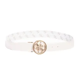 Ceinture femme Guess Noelle logo 4g Blanc - ZESHOES Ceinture femme Guess Noelle logo 4g Blanc - ZESHOES