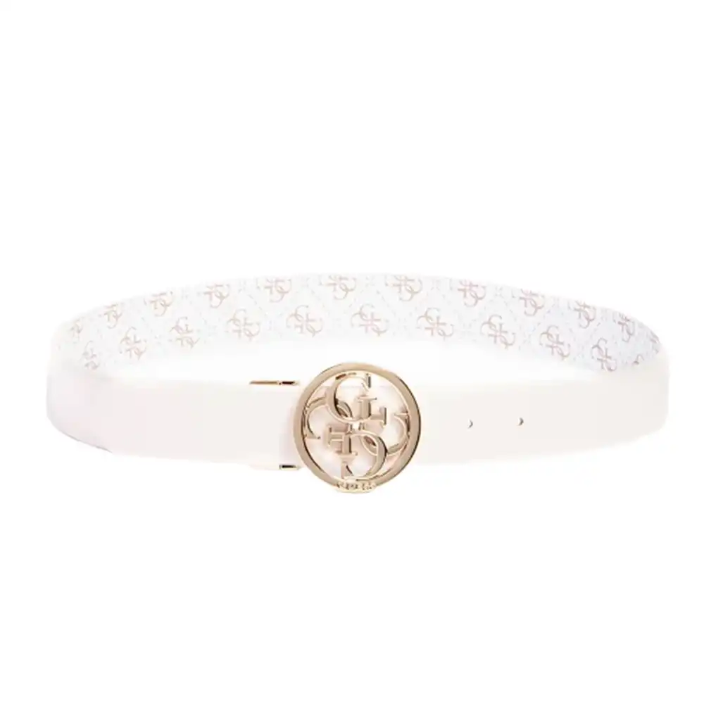 Ceinture femme Guess Noelle logo 4g Blanc - ZESHOES Ceinture femme Guess Noelle logo 4g Blanc - ZESHOES