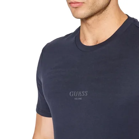 T shirt manche courte homme Guess Bleu Luxe classic