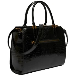 Sac bandoulière femme Guess Raffie imprime croco Noir - ZESHOES Sac bandoulière femme Guess Raffie imprime croco Noir - ZESHOES