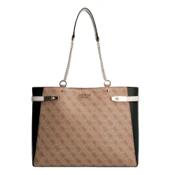 Sac bandoulière femme Guess Zadie logo 4g Marron - ZESHOES