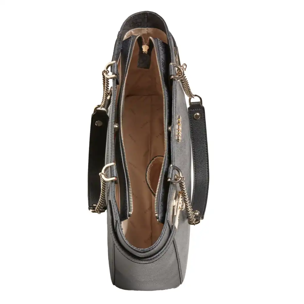 Sac bandoulière femme Guess Zadie 4g logo shopper Noir - ZESHOES Sac bandoulière femme Guess Zadie 4g logo shopper Noir - ZESHOES