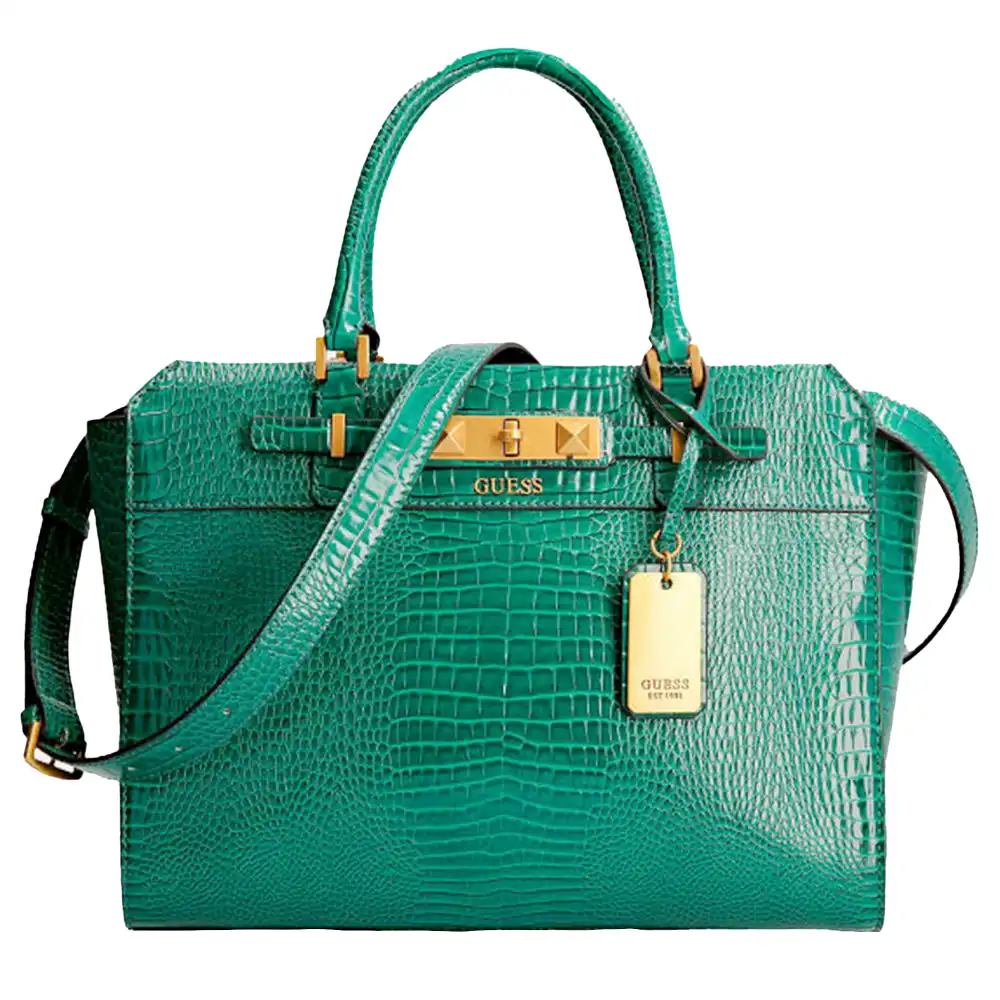 Sac bandoulière femme Guess Raffie imprime croco Vert - ZESHOES Sac bandoulière femme Guess Raffie imprime croco Vert - ZESHOES
