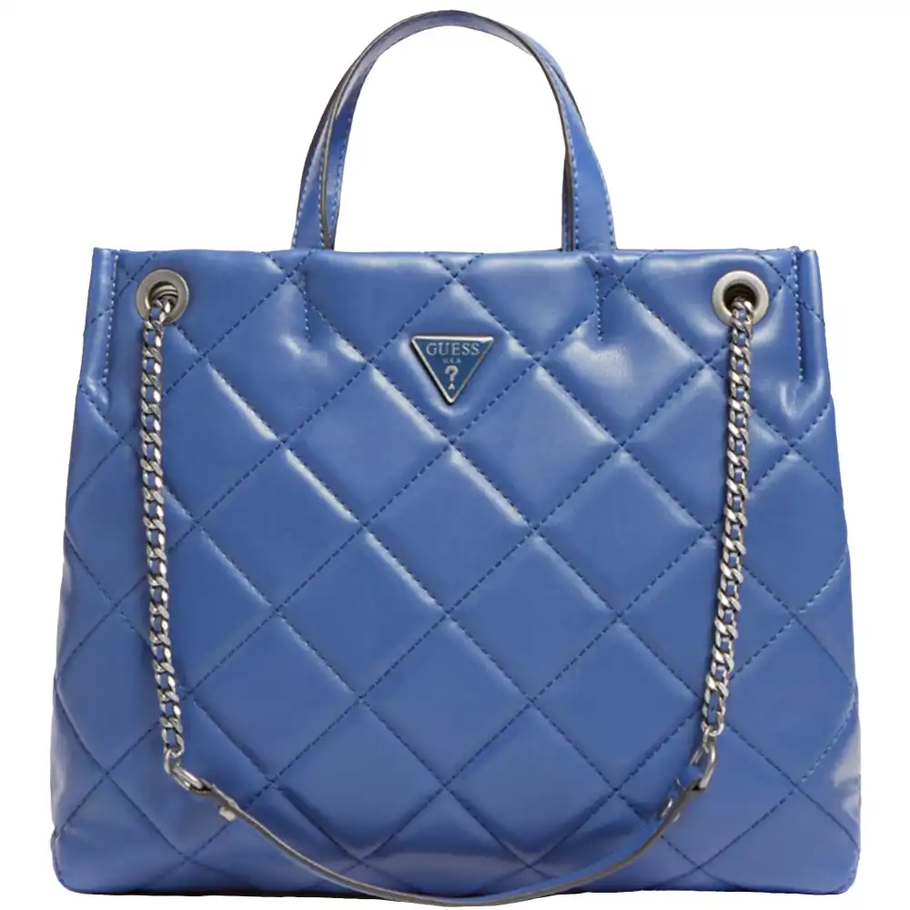 Sac bandoulière femme Guess Cessily surpiqué Bleu - ZESHOES