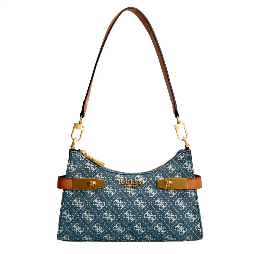 Sac bandoulière femme Guess Zadie logo Bleu - ZESHOES