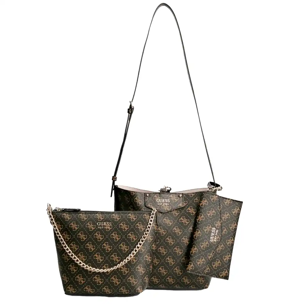 Sac a main femme Guess Brenton logo 4g Noir - ZESHOES