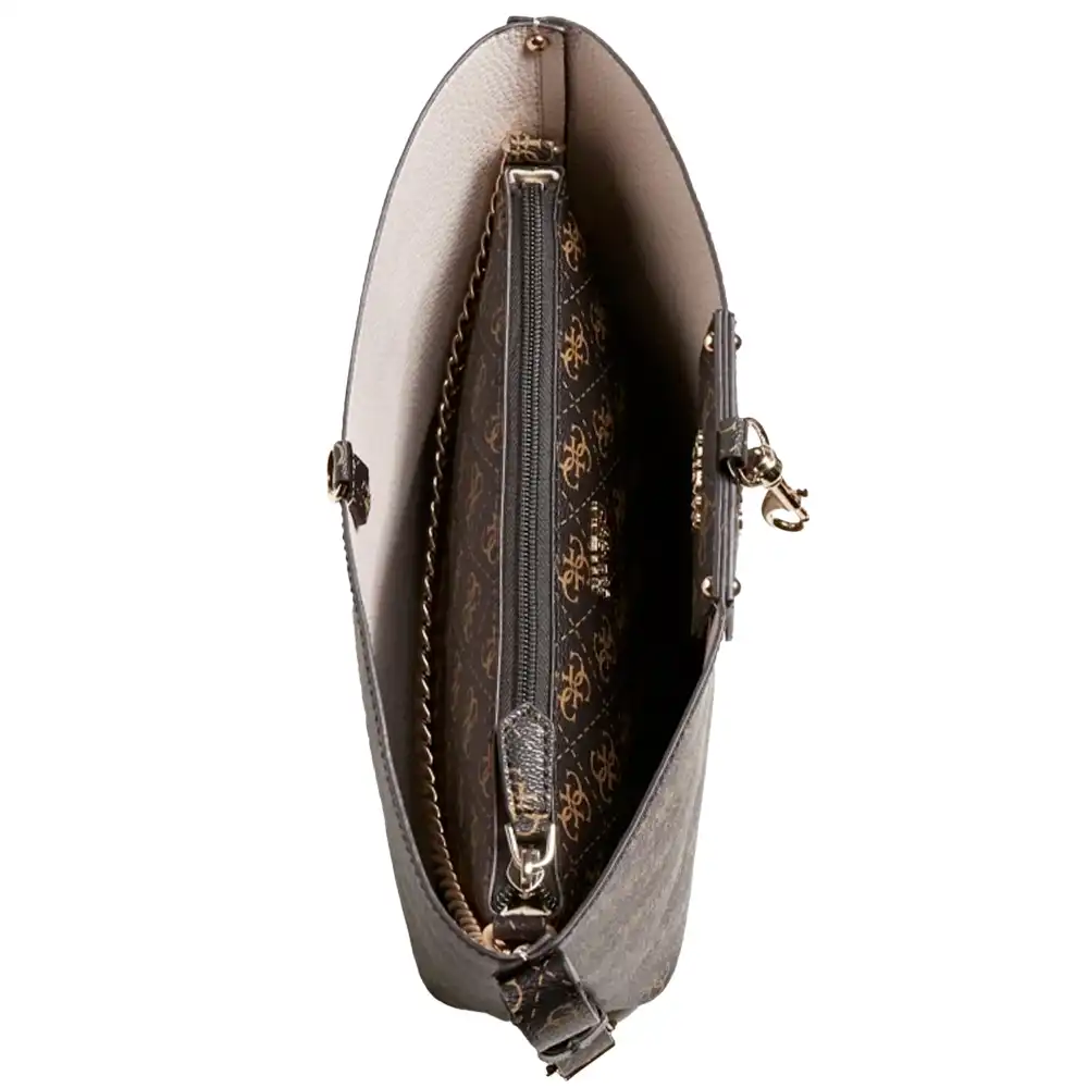 Sac a main femme Guess Brenton logo 4g Noir - ZESHOES