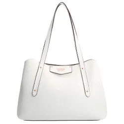 Sac bandoulière femme Guess Cabas eco brenton Blanc - ZESHOES