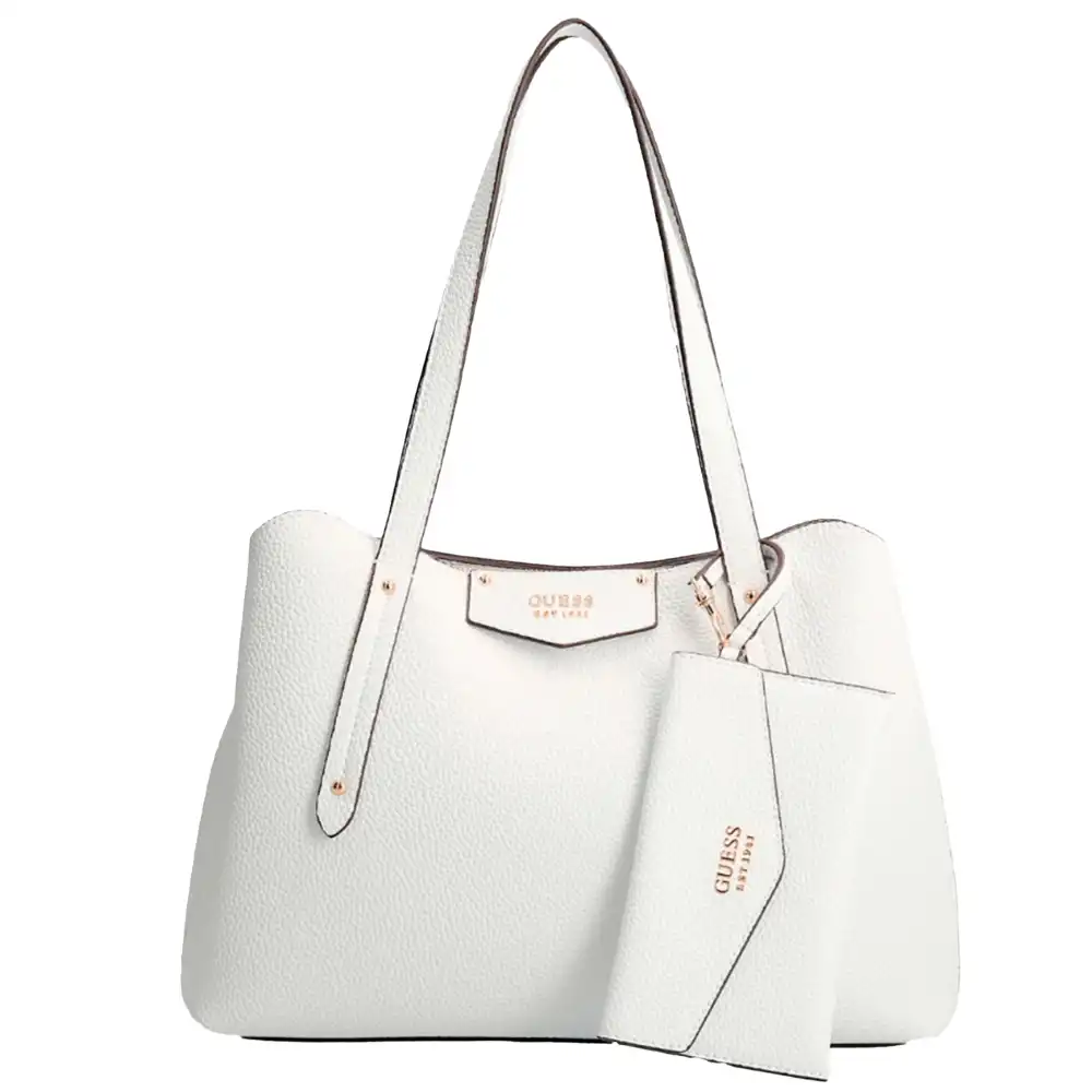 Sac bandoulière femme Guess Cabas eco brenton Blanc - ZESHOES