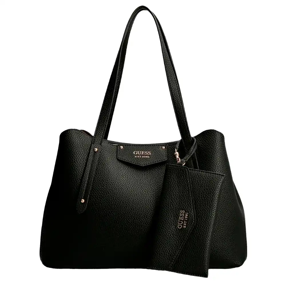 Sac bandoulière femme Guess Cabas eco brenton Noir - ZESHOES