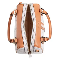 Sac a main femme Guess Noelle box satchel Blanc - ZESHOES Sac a main femme Guess Noelle box satchel Blanc - ZESHOES