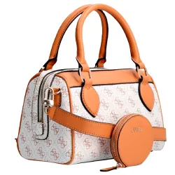 Sac a main femme Guess Noelle box satchel Blanc - ZESHOES Sac a main femme Guess Noelle box satchel Blanc - ZESHOES