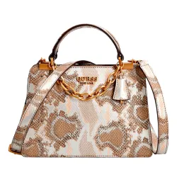 Pochette femme Guess Kristle python mini Marron - ZESHOES