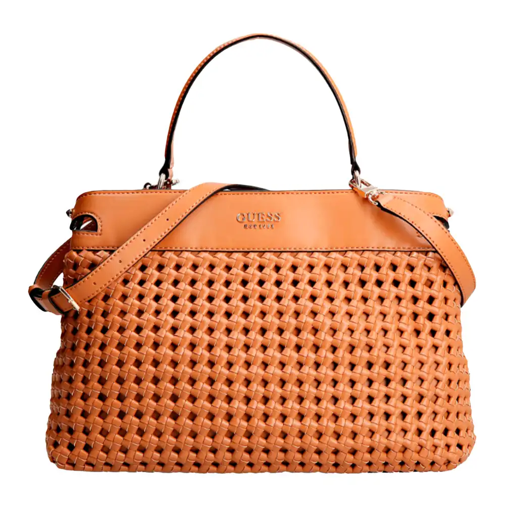 Sac bandoulière femme Guess sicilia tresse Marron - ZESHOES