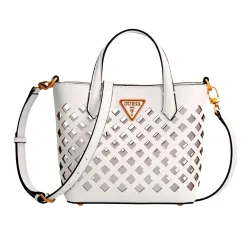 Sac bandoulière femme Guess Mini cabas aqua Blanc - ZESHOES