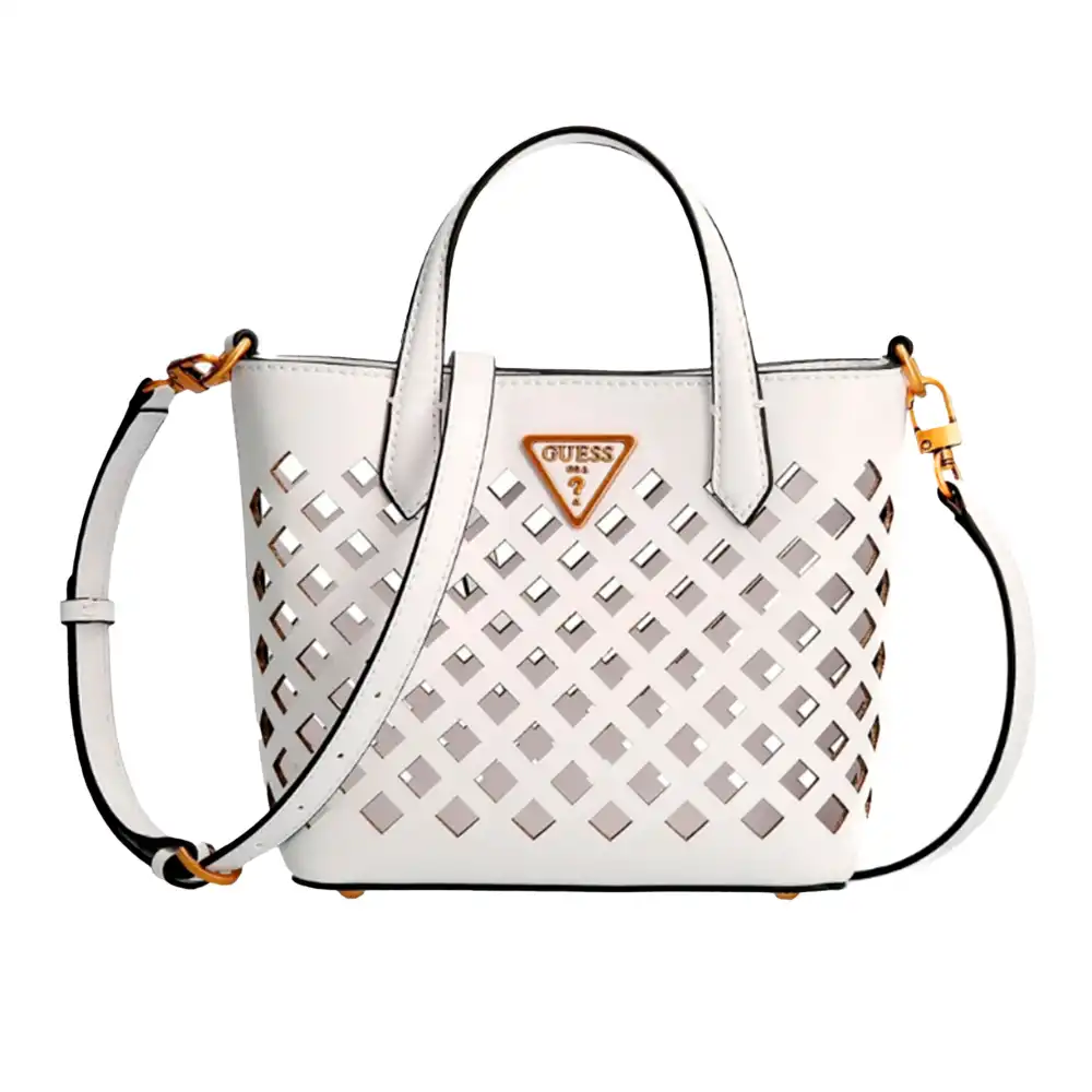 Sac bandoulière femme Guess Mini cabas aqua Blanc - ZESHOES
