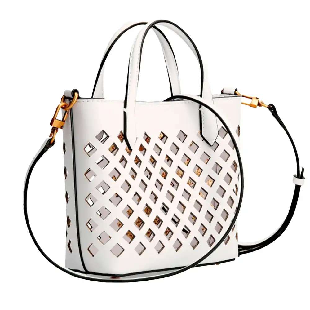Sac bandoulière femme Guess Mini cabas aqua Blanc - ZESHOES