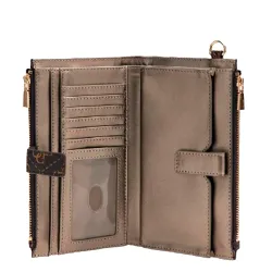 Portefeuille femme Guess Eco brenton Marron - ZESHOES