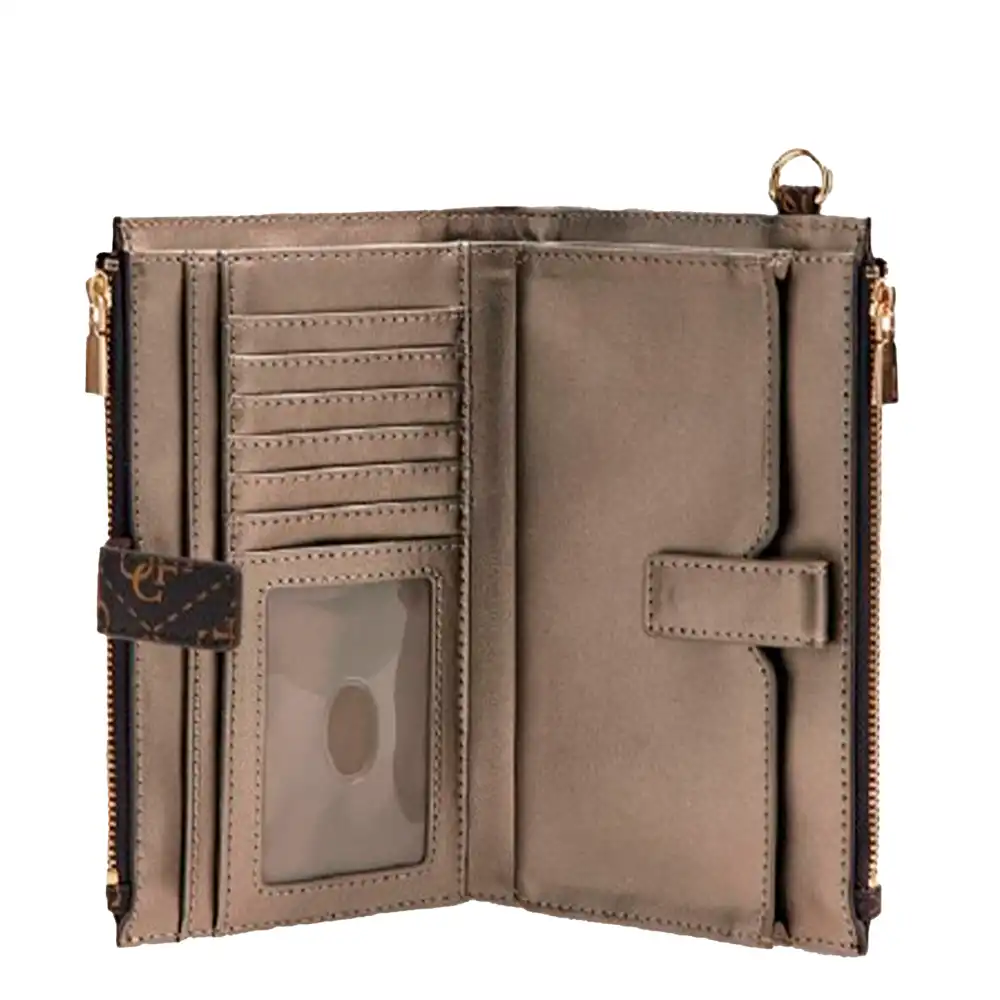 Portefeuille femme Guess Eco brenton Marron - ZESHOES