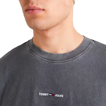 T shirt manche courte homme Tommy Jeans Gris Logo teint avec des pigments
