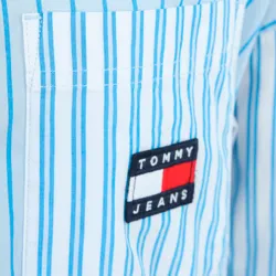 Chemise manche longue femme Tommy Jeans Chemise de nuit Bleu - ZESHOES