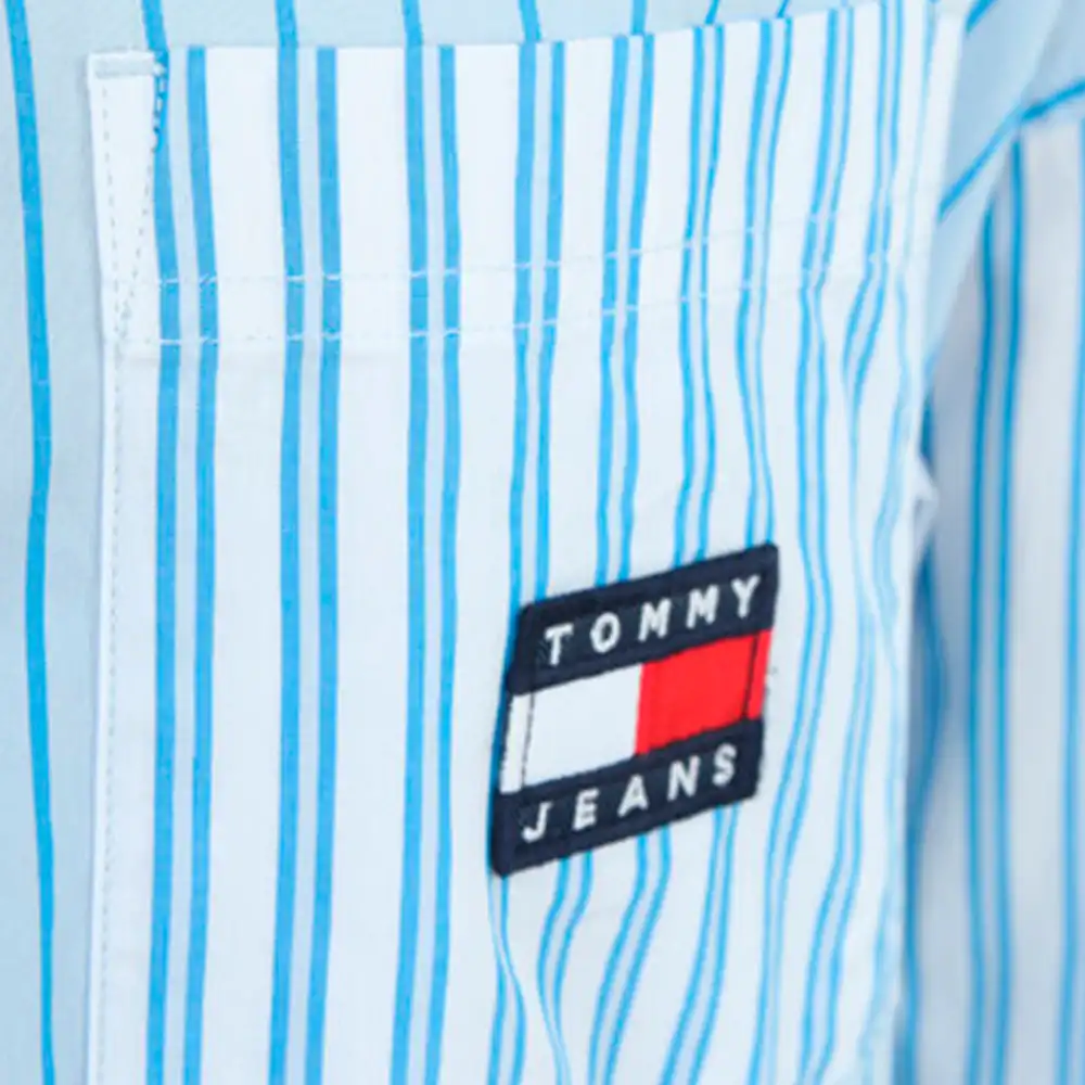 Chemise manche longue femme Tommy Jeans Chemise de nuit Bleu - ZESHOES