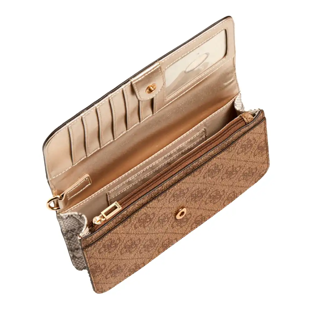 Portefeuille femme Guess Zadie Marron - ZESHOES