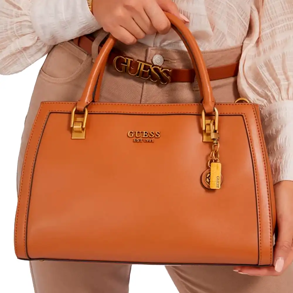 Sac bandoulière femme Guess Abey Cognac - ZESHOES
