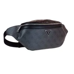Sac banane homme Guess Vezzola logo triangle Noir - ZESHOES