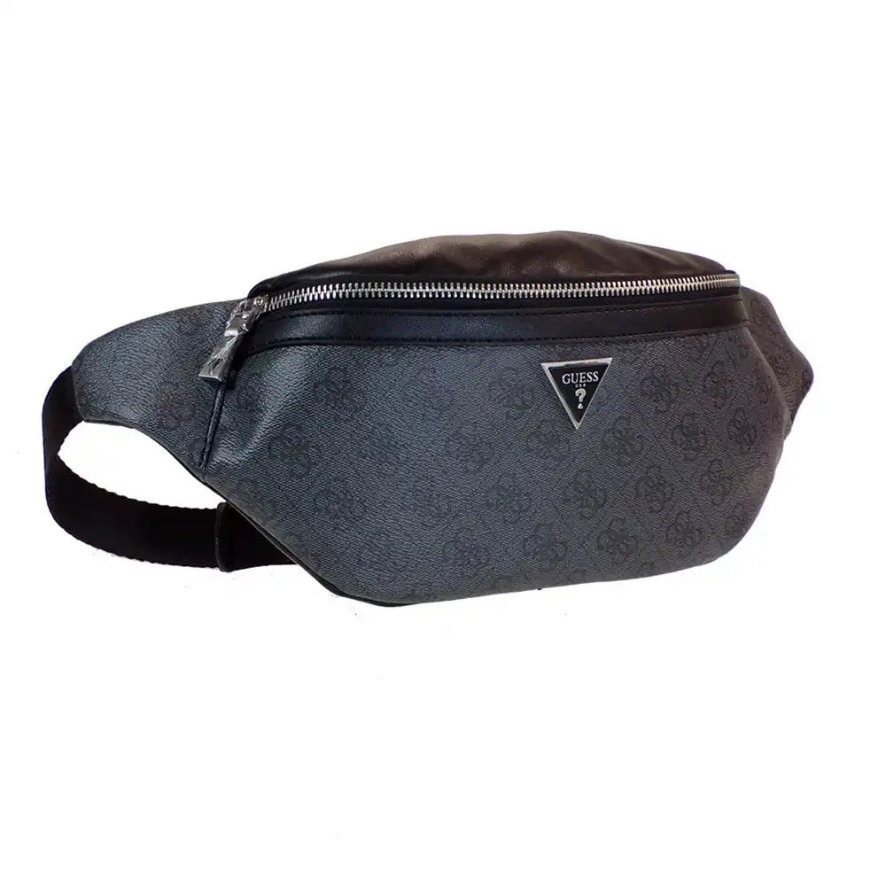 Sac banane homme Guess Vezzola logo triangle Noir - ZESHOES