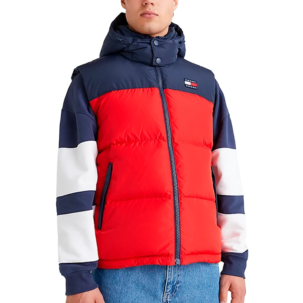 Tommy Jeans Doudoune sans manche Alaska color block Homme Rouge