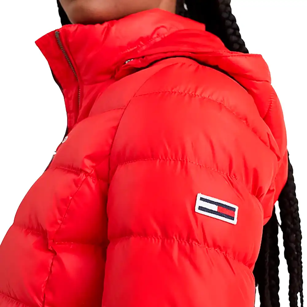 Doudoune femme Tommy Jeans Classic flag duvet Rouge - ZESHOES