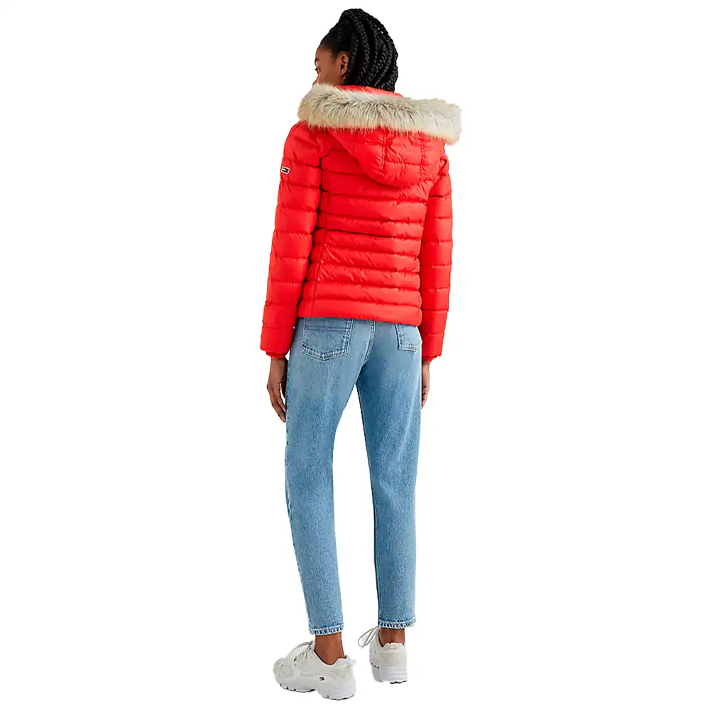 Doudoune femme Tommy Jeans Classic flag duvet Rouge - ZESHOES