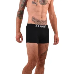 Boxer homme Kaporal Pack x3 front logo Noir - ZESHOES