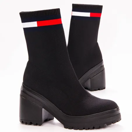 Produits victimes de leur succès Tommy Jeans Noir Water resistant knitted boot