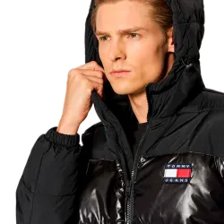 Doudoune homme Tommy Jeans Classic flag logo Noir - ZESHOES