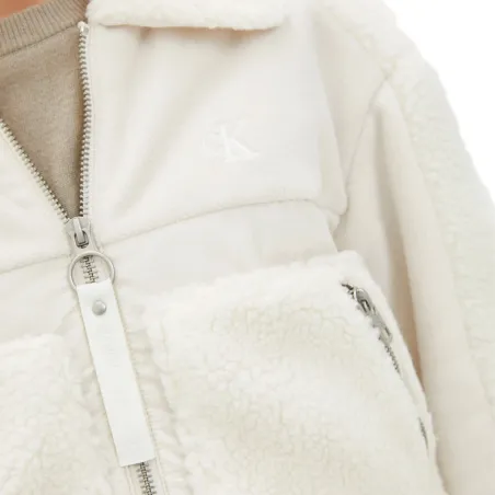 Produits victimes de leur succès Calvin Klein Blanc Polar fleece jacket