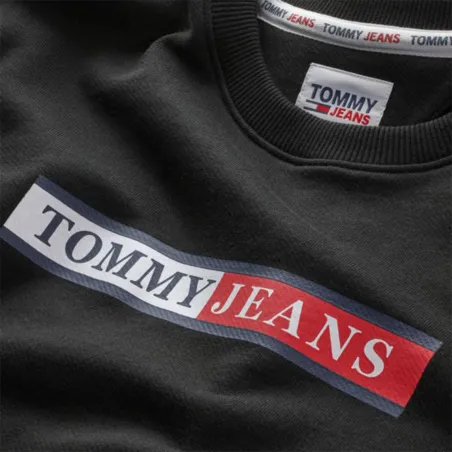 Produits victimes de leur succès Tommy Jeans Noir Regular essential graphic crew