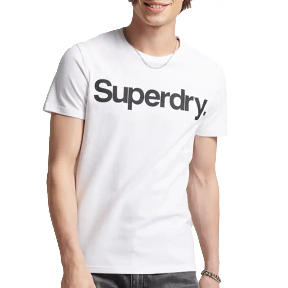 T shirt manche courte homme Superdry Classic big logo Blanc - ZESHOES