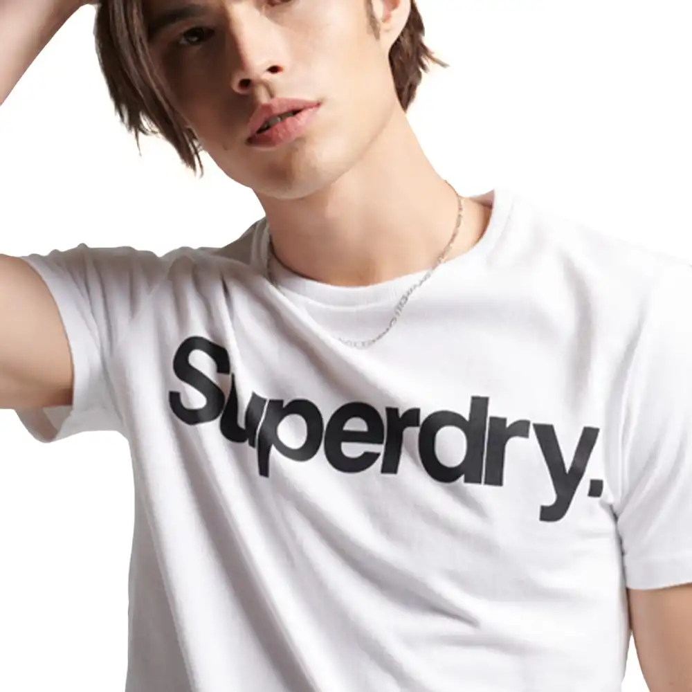 T shirt manche courte homme Superdry Classic big logo Blanc - ZESHOES