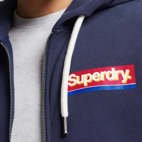 Sweat shirt homme Superdry Bleu Logo original