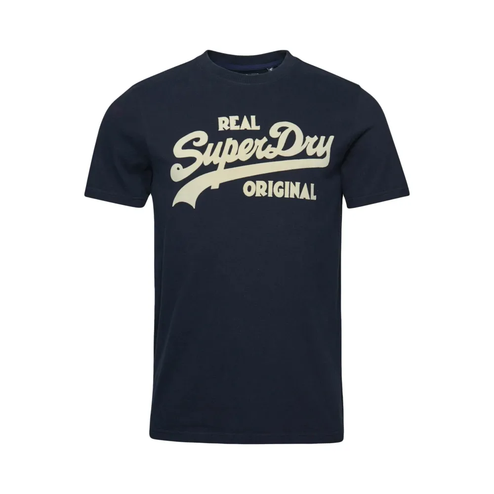 Superdry T shirt Vintage classic logo Homme Bleu